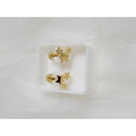 2 Sets of Star and Purple Flower Style Stainless Steel Earrings  02034 - Picture 8 of 10